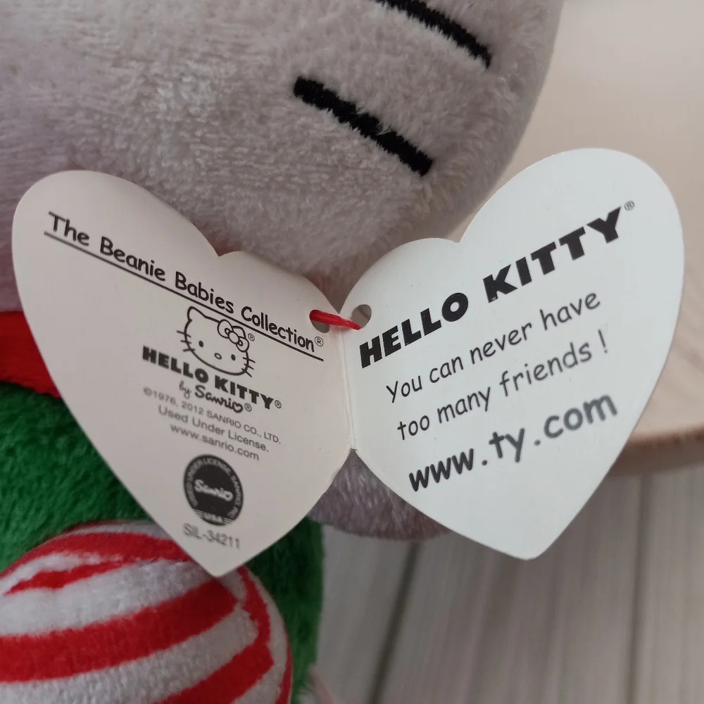 Hello Kitty TY Beanie Babies Christmas Elf Plush